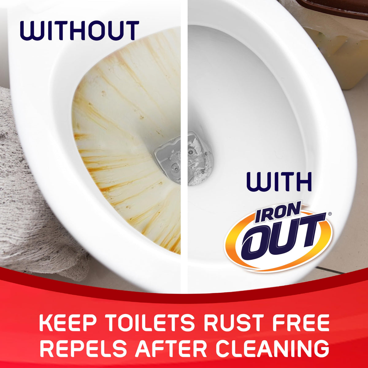 Iron OUT Automatic Toilet Bowl Cleaner Tablets, Helps Remove and Prevent Rust Stains with Every Flush, Lasts up to 45 Days, Made in the USA, 6 Tablets