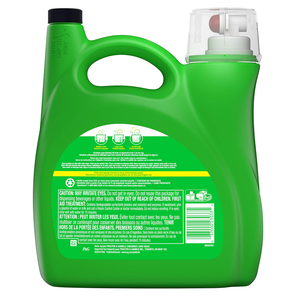 Gain + Aroma Boost Liquid Laundry Detergent, Original, 96 Loads 150 fl oz