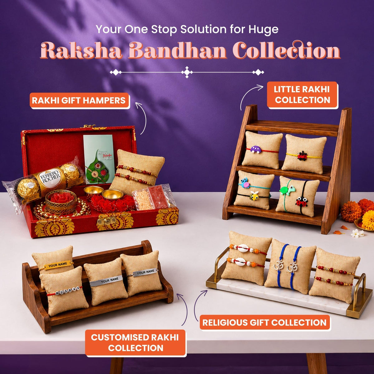 LoveNspire Raksha Bandhan Premium Gift Hamper for Brother & Bhabhi - Designer Rakhi Bracelet Set with Elegant Gift Box, Chocolates, & Roli Chawal