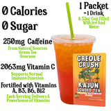 Kajun Loaded Tea Packets - Creole Crush | Pineapple + Watermelon + Mango Flavor | Sugar Free Energy Tea Powder | 250mg Green Tea Caffeine | Zero