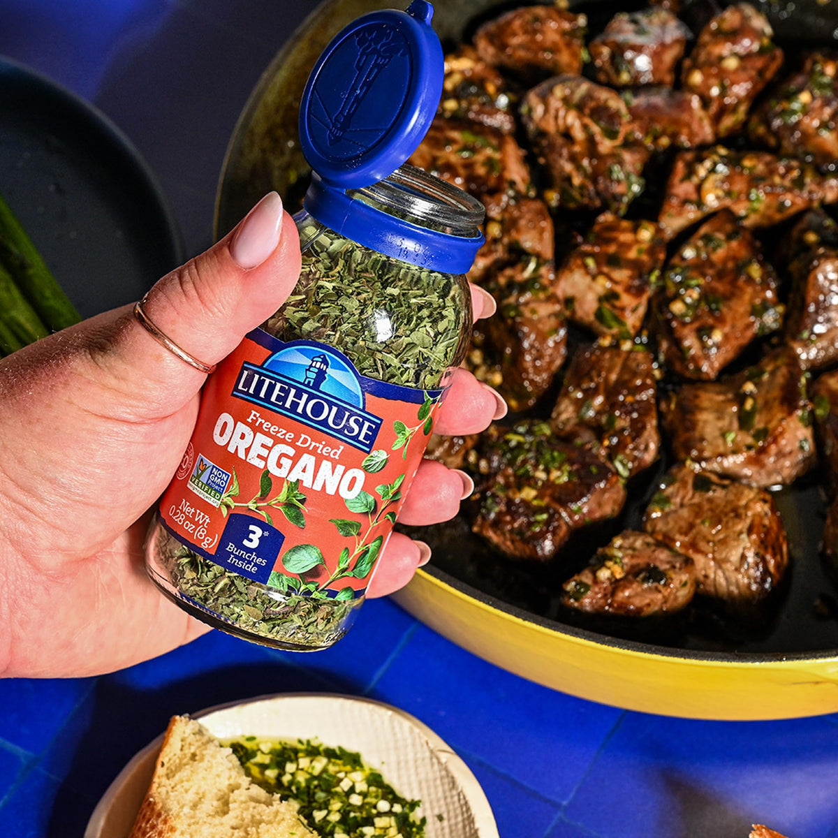 Litehouse Freeze Dried Oregano - Substitute for Fresh Oregano, Jar Equal to 3 Oregano Fresh Bunches, Organic, Oregano Seasoning, Non-GMO, Gluten-Free