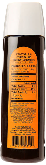 Bull-Dog Vegetable & Fruit Sauce, Tonkatsu Sauce, 16.6 oz