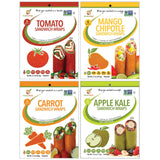 Tomato, Carrot, Apple & Mango Sandwich Wraps (Four-Pack Variety) - Vegan, Gluten-Free, Low-Carb, Plant-Based Tortilla Alternatives - Non-GMO