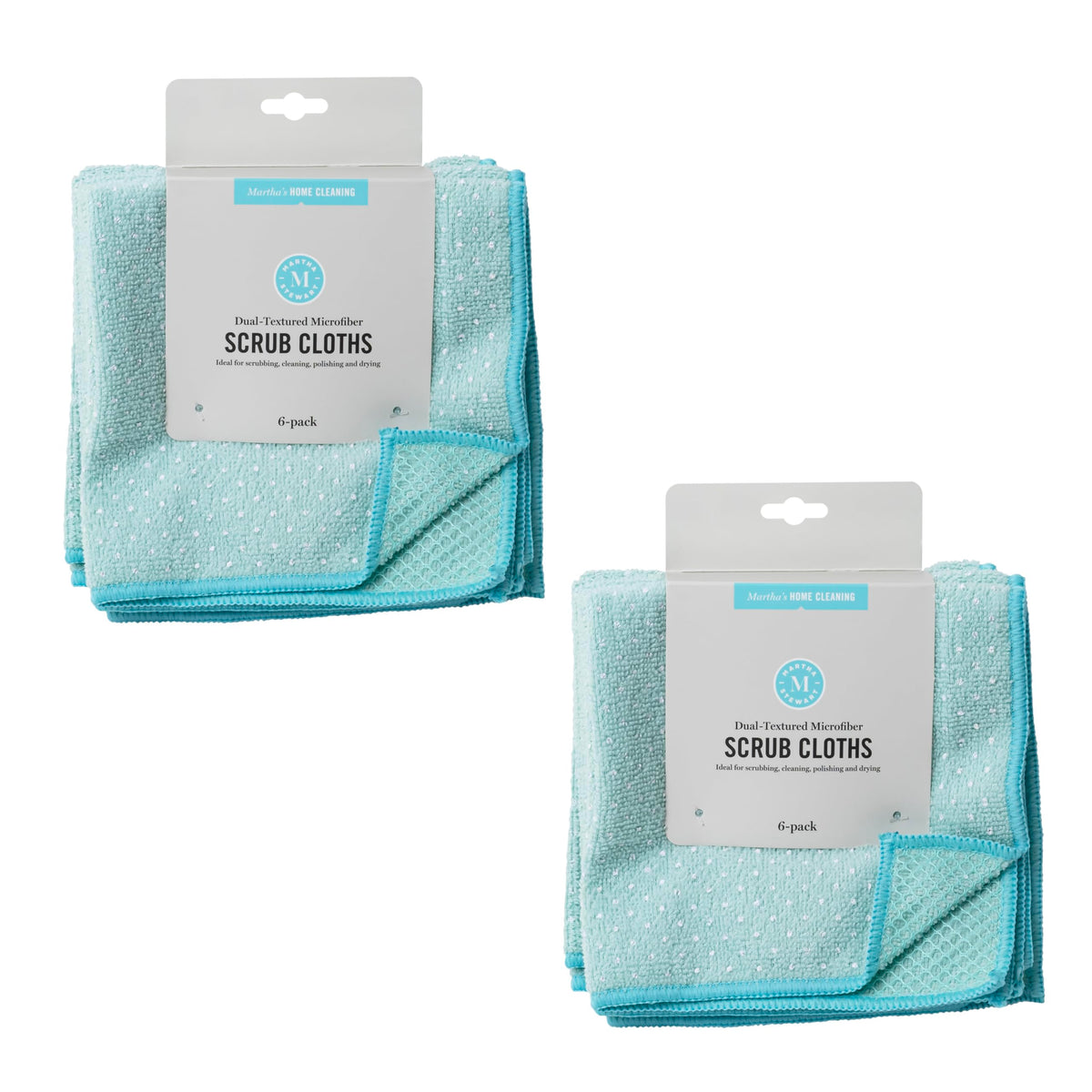 Martha Stewart Microfiber Scrub Kitchen Cloths, Polka Dot, 12 Count