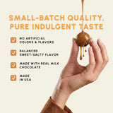 Snackathon Milk Chocolate Sea Salt Vanilla Caramels, 15 oz, Vanilla Infused Chocolate Covered Caramels Made in Small Batch, Sweet & Salty Snacks in