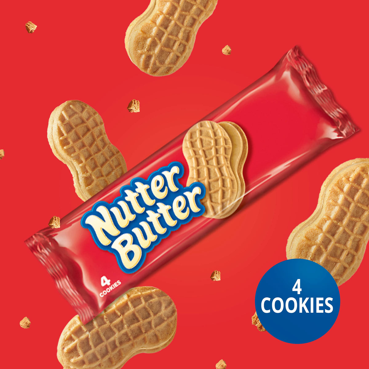 Nabisco, Nutter Butter, Peanut Butter Sandwich Cookies, 12 Count, 16.7oz Box (Pack of 2)