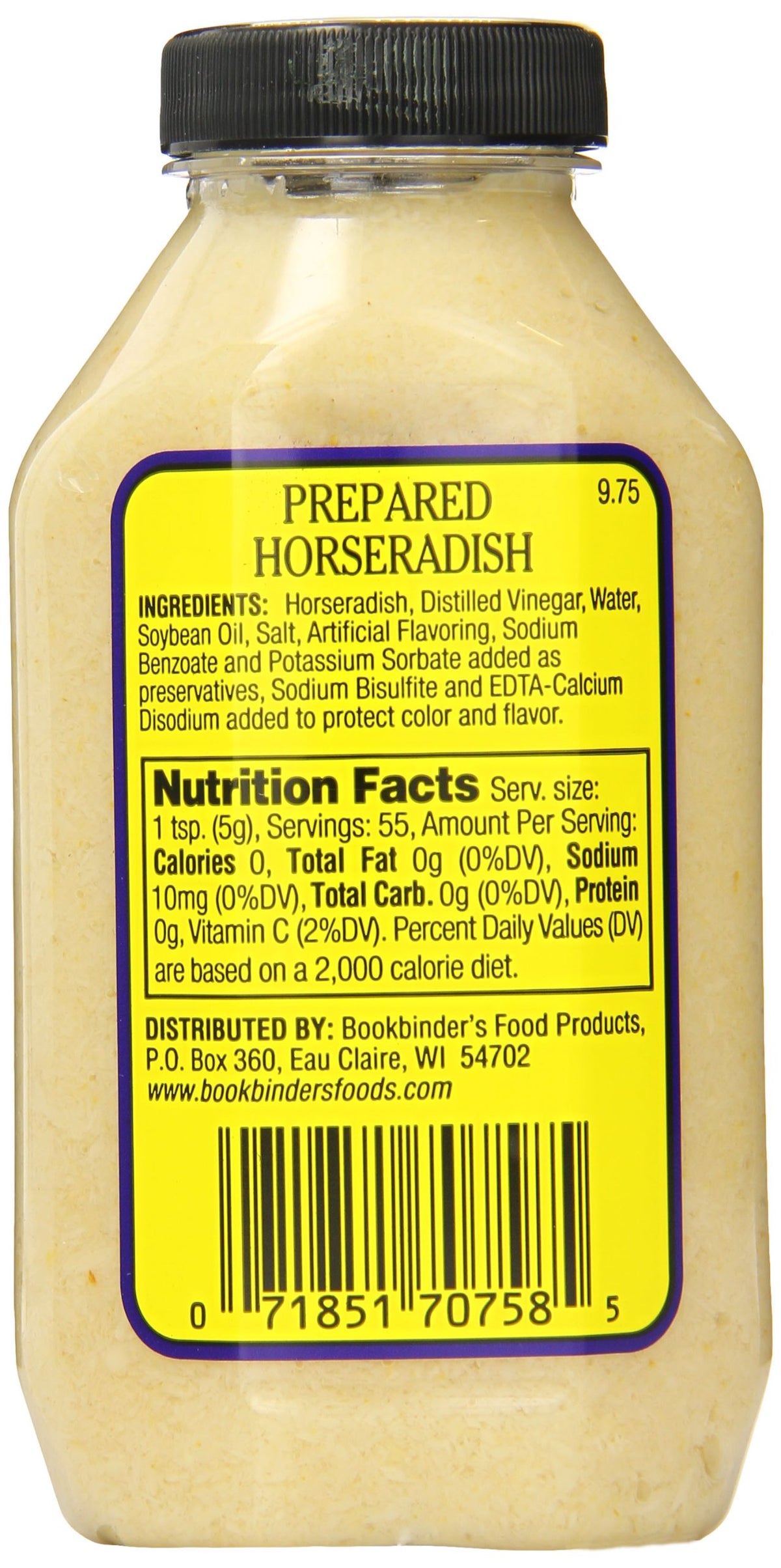 Bookbinder's Horseradish, 9.75 oz