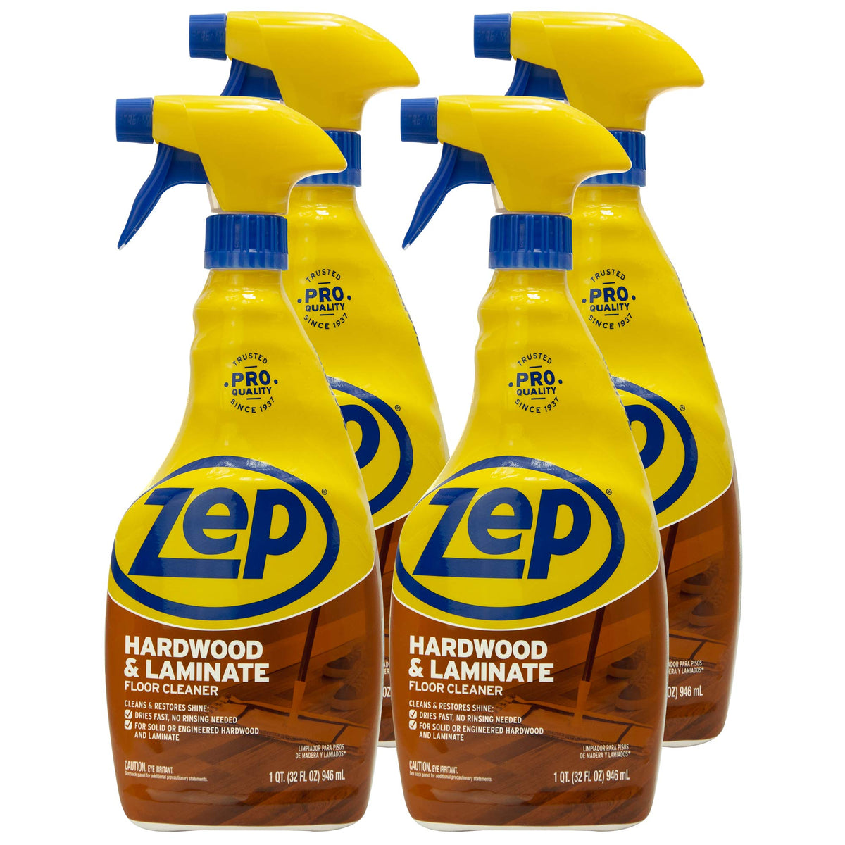 Zep Hardwood and Laminate Floor Cleaner - 32 Oz (Case of 4) - ZUHLF324 - Cleans Spots, Stains, and Scuffs while Restoring Shine on Hardwood, Laminate