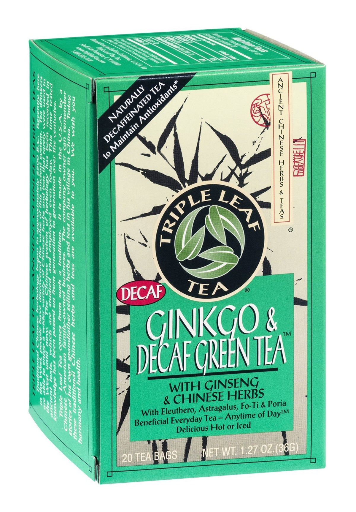 Triple Leaf Tea Ginkgo Decaf Green Tea (3x20 bag)