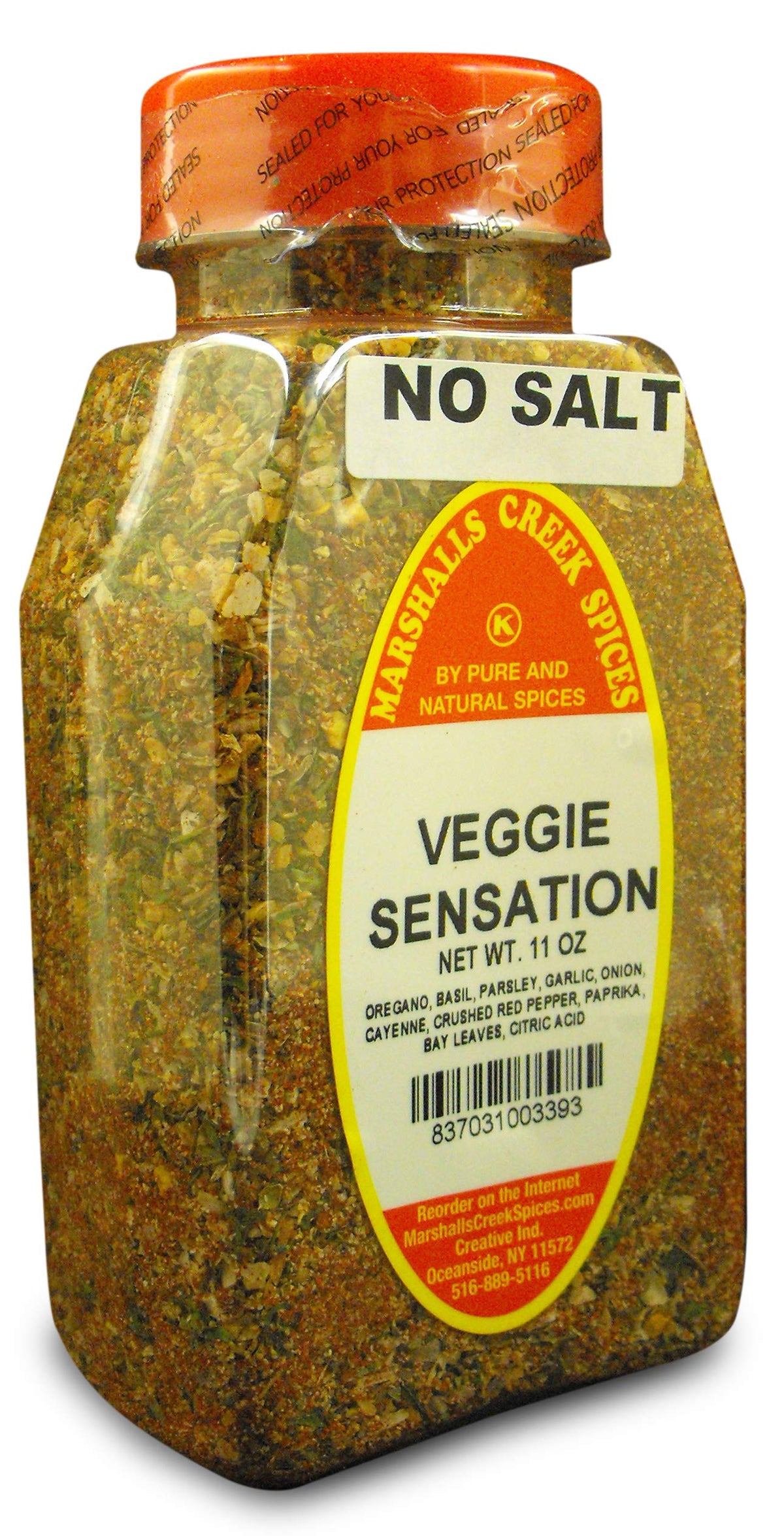 Marshalls Creek Kosher Spices, (st07), VEGGIE SENSATION, NO SALT 11 oz