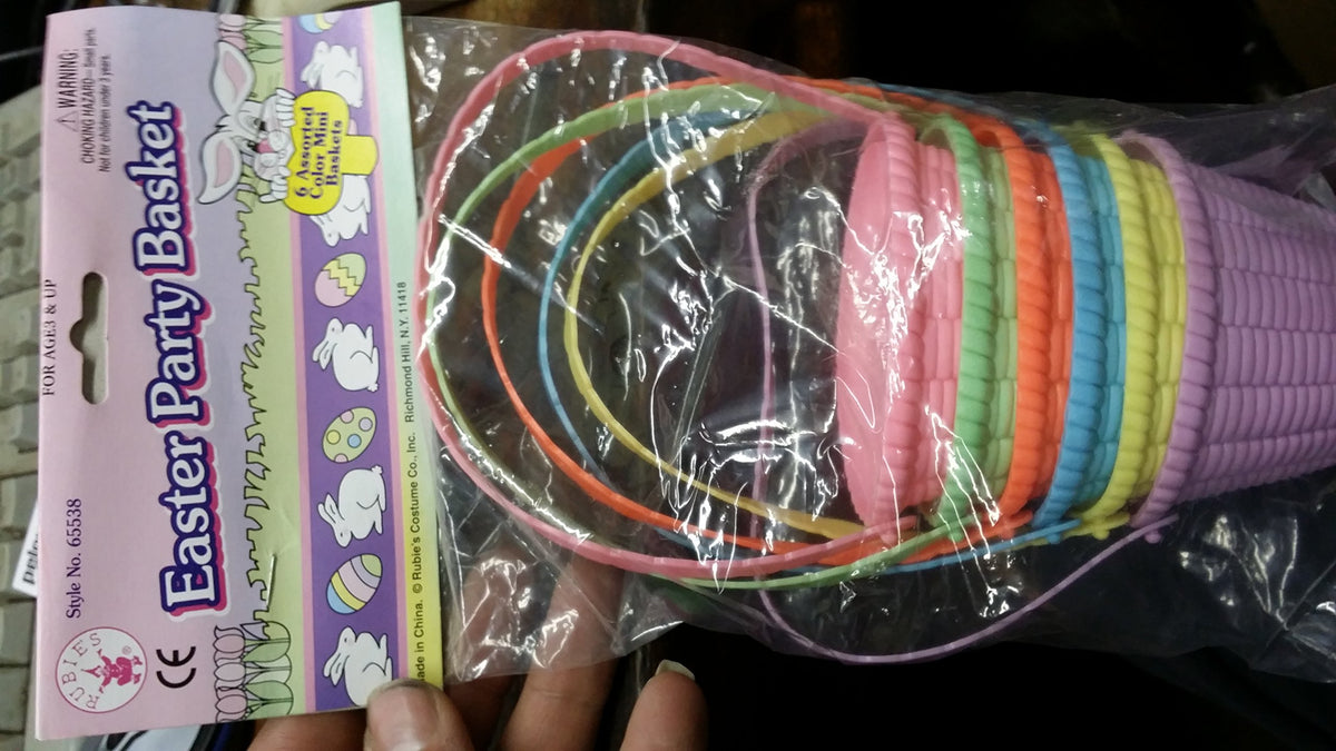 Rubies Easter Party Basket 6 Assorted Color Mini Baskets Style 65538