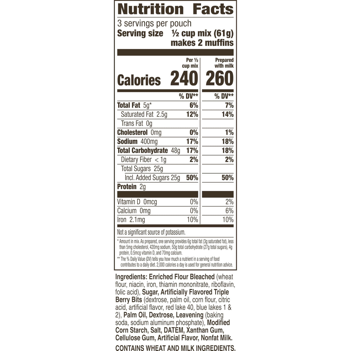 Betty Crocker Triple Berry Muffin Mix, 6.5 oz. (Pack of 9)