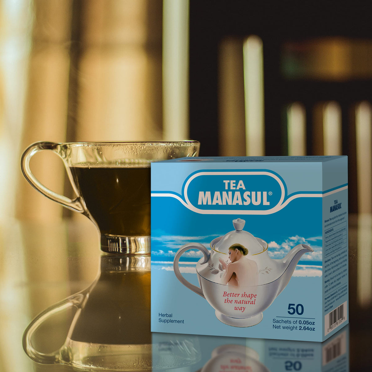 MANASUL CLASSIC - Laxative Infusion Based On Senna, Peppermint, Lemon Balm, Liquorice and Anise. Herbal Tea with Calming Effect. 50 Tea Sachets.