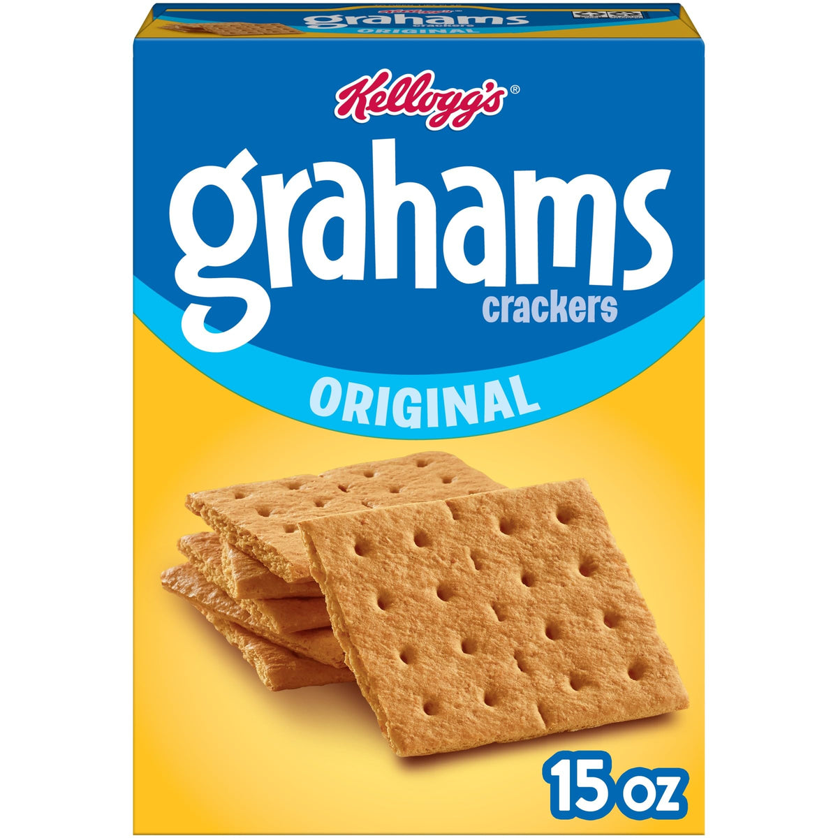 Kellogg's Grahams Crackers, Original, Easy Snacks, 15oz Box