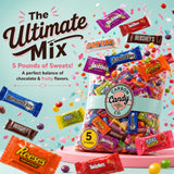 Bulk Pinata Candy & Chocolate Variety Pack, 5 Lb Individually Wrapped Mix