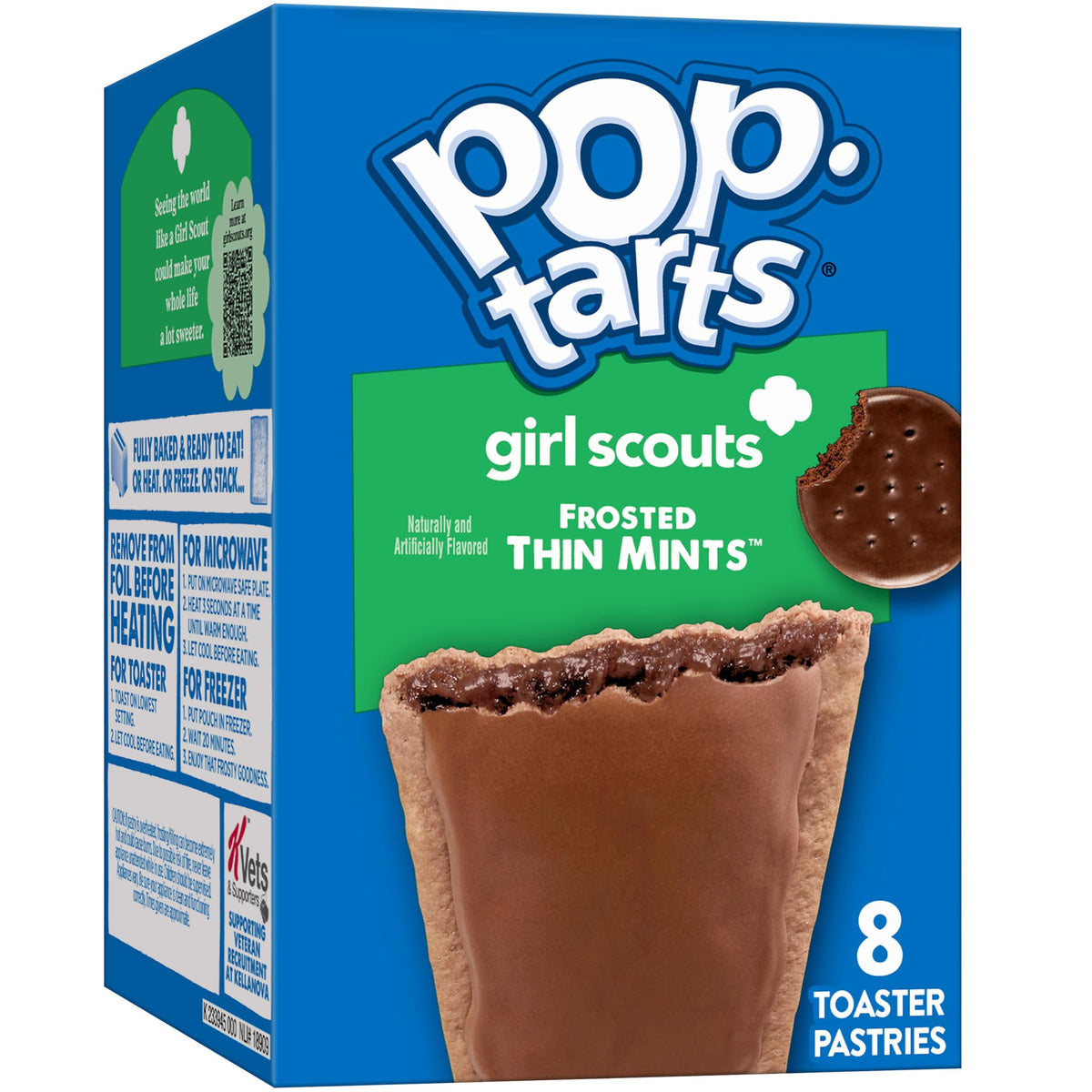 Pop-Tarts Girl Scout Toaster Pastries, Breakfast Foods, Kids Snacks, Frosted Thin Mints, 13.5oz Box (8 Pop-Tarts)