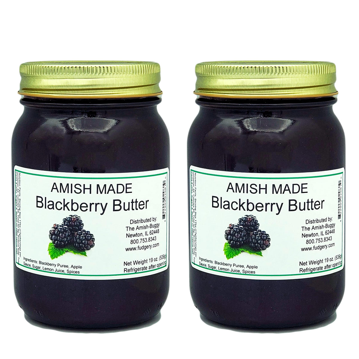 Amish Jam - Two 18 Oz Jars (Blackberry Butter)