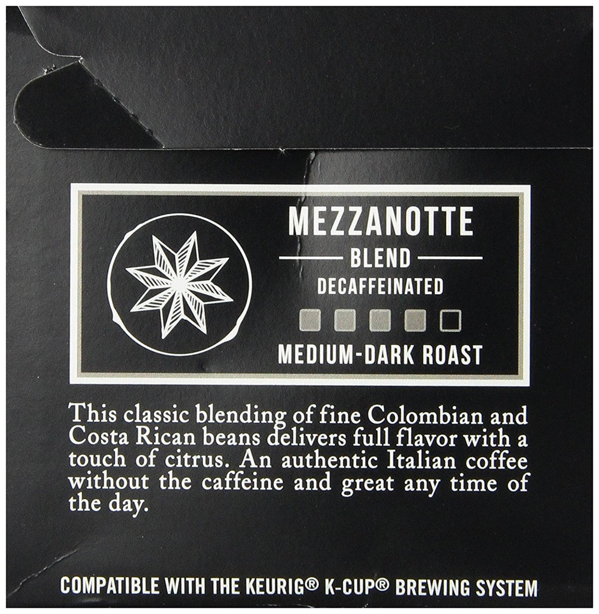 Caffe Umbria Single Serving Coffee Cups, Mezzanotte Decaf Blend, 12 Count