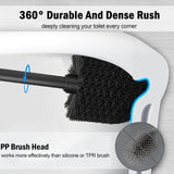 Indecor Home Matte BlackToilet Bowl Brush with Holder, Durable Bathroom Cleaning Tool, Modern Design for Easy Toilet Maintenance, Bathroom Cleaner