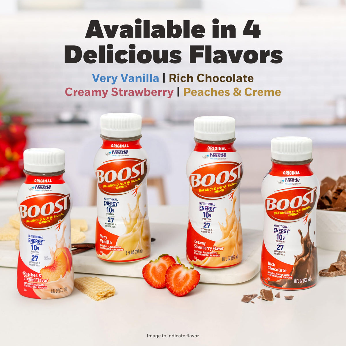 BOOST Original Ready to Drink Nutritional Drinks, Very Vanilla, 8 Fl Oz Bottles, Pack of 24