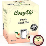 Cozy Up Peach Black Tea K-Cup Pods, 36-Count, Compatible with Keurig Brewers