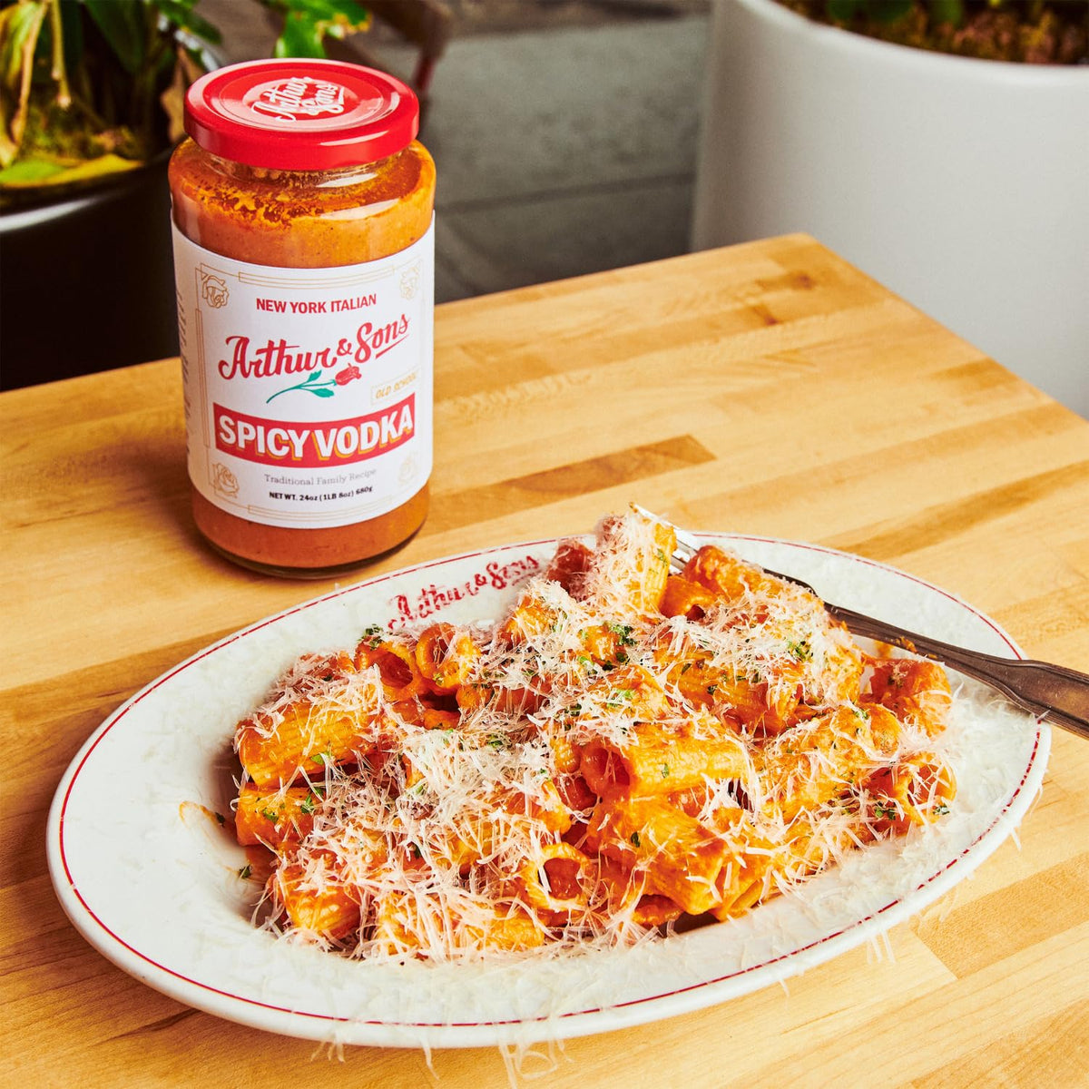 Arthur and Sons Spicy Vodka Sauce - Creamy Italian Recipe with a Kick, Premium Quality, All-Natural Ingredients, Non-GMO, Gluten-Free, Perfect