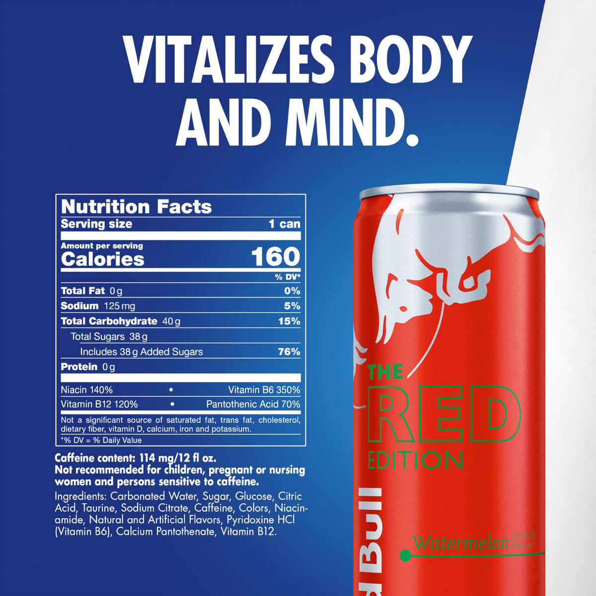 Red Bull Energy Drink, The Red Edition, Watermelon, 12 Fl Oz