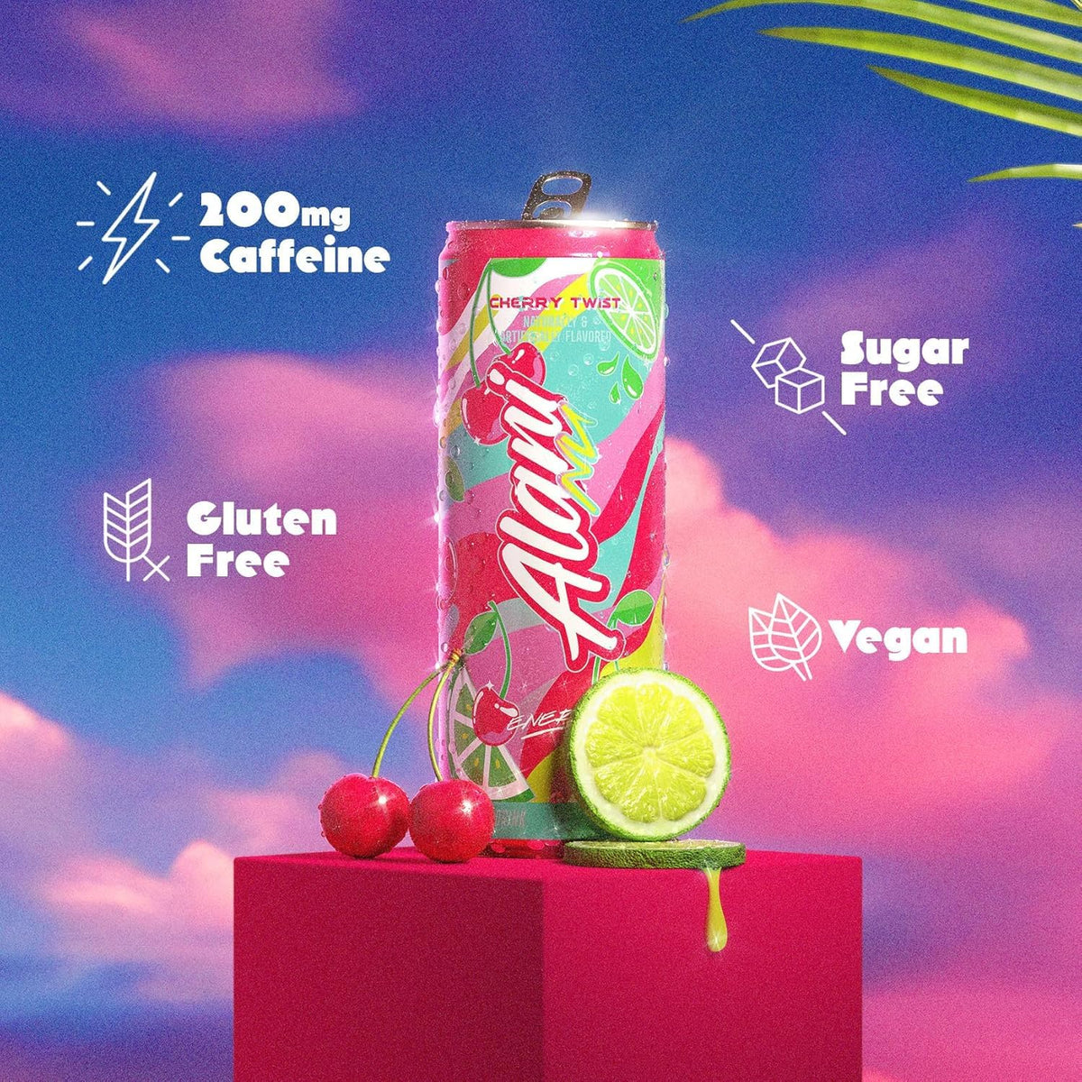 Alani Nu CHERRY TWIST Ice Sugar Free, Low Calorie Energy Drinks | 200mg Caffeine | Antioxidants | Biotin, B Vitamins | Zero Sugar | 15 Calories or