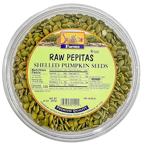 Pumpkin Seeds Shelled (Pepitas)| Raw |Premium Quality | Bulk Value Size 20 Oz.