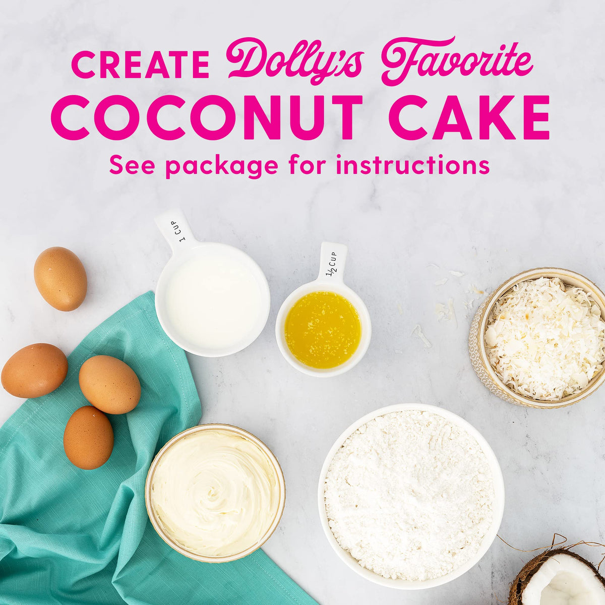 Duncan Hines Dolly Parton's Favorite Southern-Style Coconut Flavored Cake Mix, 15.25 oz.