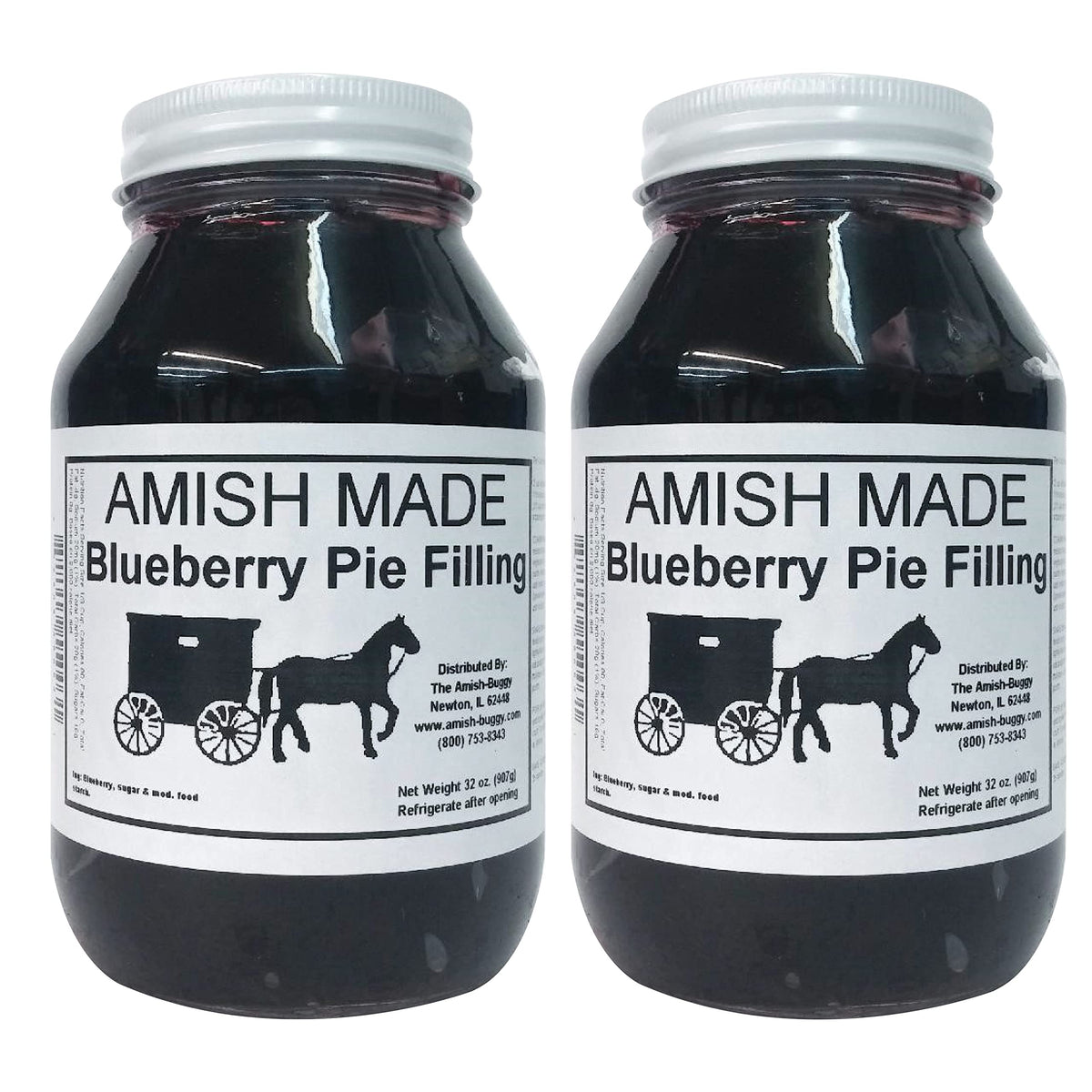 Amish Pie Filling - TWO 32 Oz Jars (Blueberry)