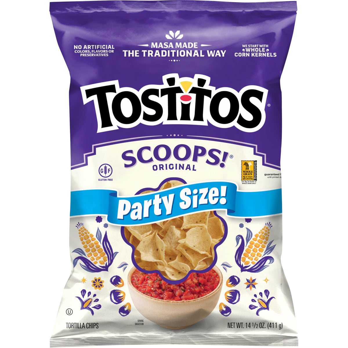Tostitos Scoops Tortilla Chips Party Size Bag, 14.5 Oz