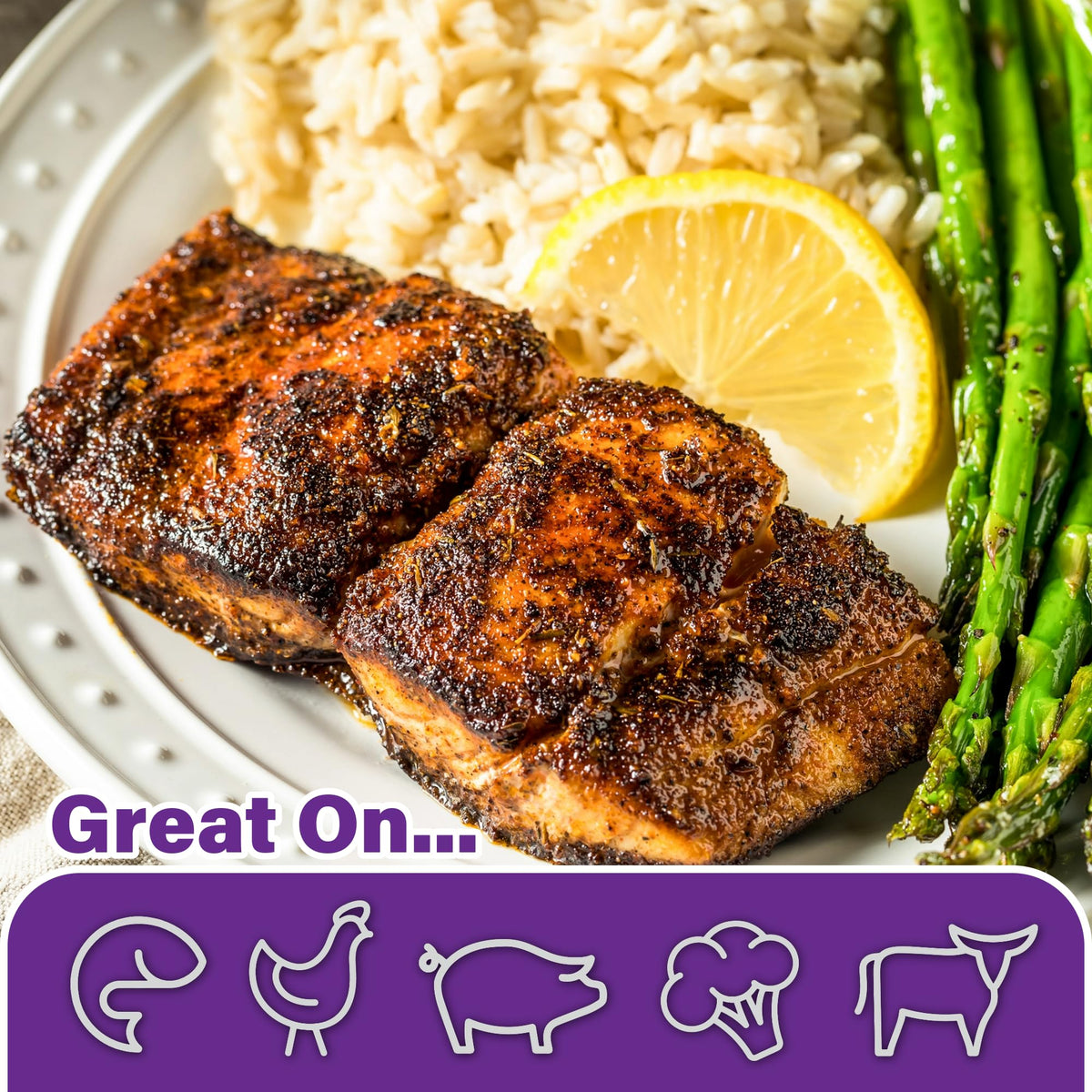Cajun's Choice Blackened Seasoning - 2.75 oz Jar, Pack of 2, All Natural, Low Salt, Gluten-Free - Authentic Louisiana Spice for Fish & BBQ