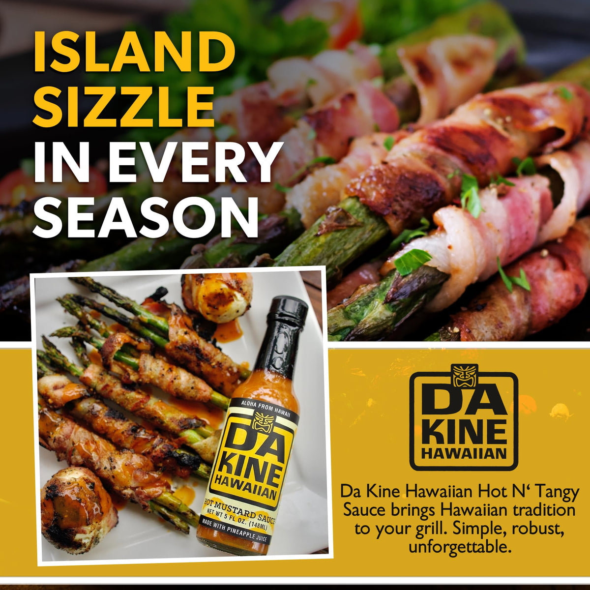 Da Kine Hawaiian Hot N' Tangy Sauce - Tangy Sauce Made with Pineapple Juice - Dipping Sauce for Marinades, Grilling & Everyday Cooking - Chicken