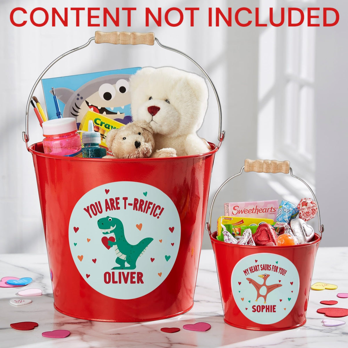 Personalization Universe Dino-Mite Personalized Mini Red Treat Bucket