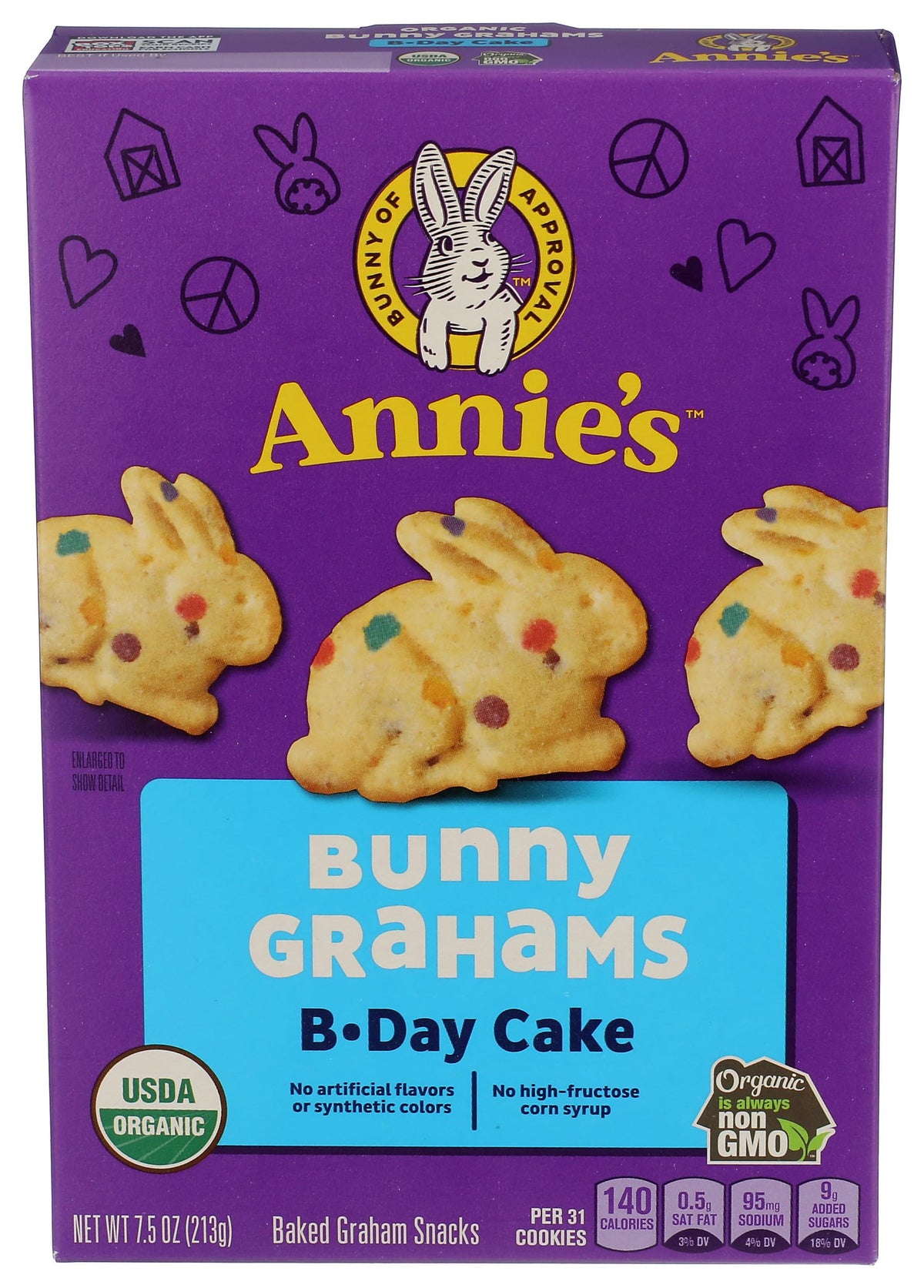 Annie's Organic Birthday Cake Bunny Graham Kids Snacks, 7.5 oz