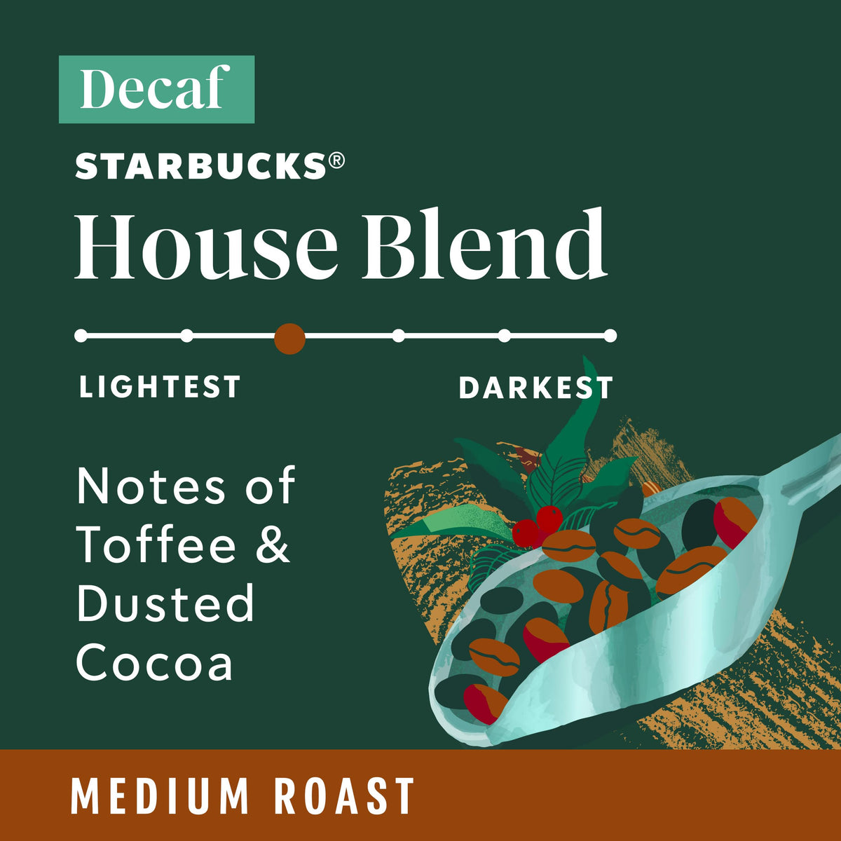 Starbucks K-Cup Coffee Pods, Medium Roast Hot or Iced Coffee, Decaf House Blend, 22 Keurig Pods