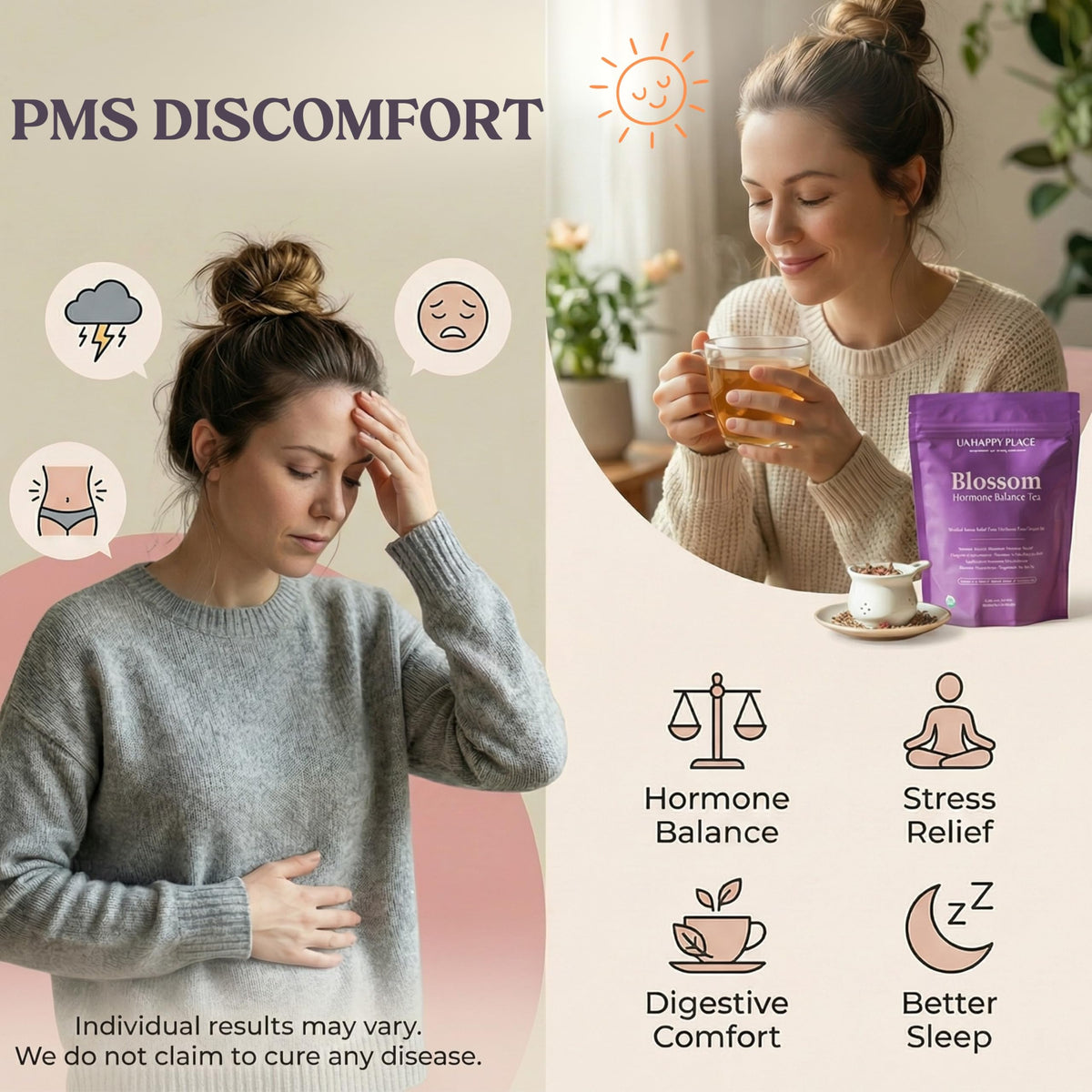 Hormone Balance for Women Tea with Red Raspberry Leaf, Chamomile, Peppermint, Nettle & Chaste Tree Berry - Organic Herbal Loose Leaf Tea for Women