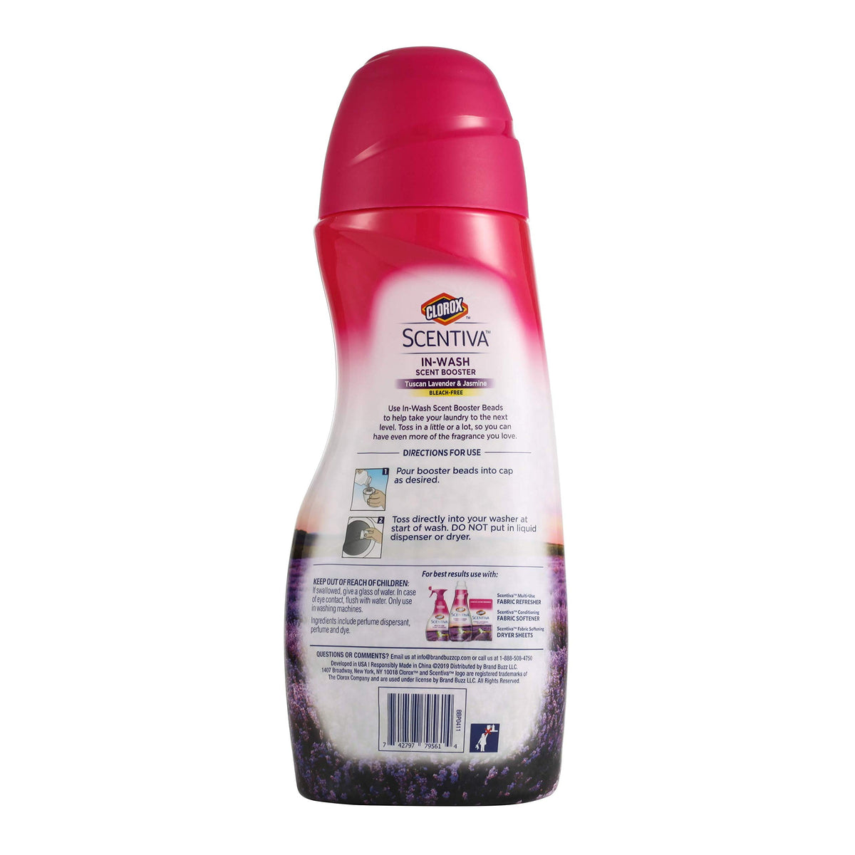 Clorox Scentiva Scent Booster Beads Laundry Freshener, Tuscan Lavender & Jasmine - In-Wash Fragrance Booster for Clothes, Odor Eliminator