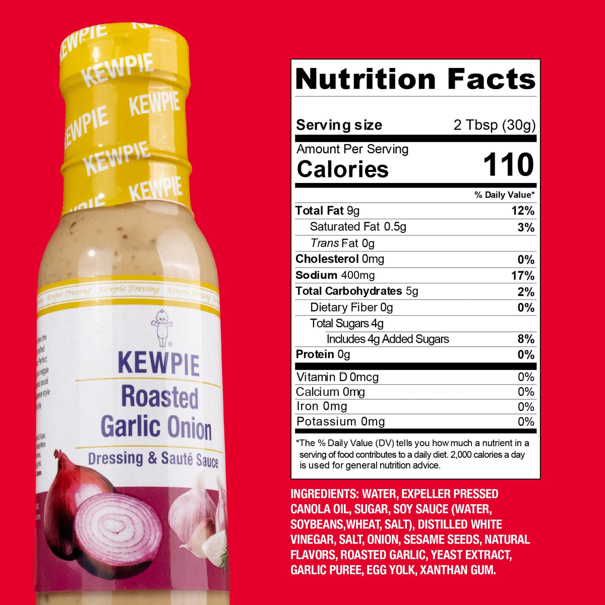 Kewpie Roasted Garlic Onion Dressing & Sauce, 64 Oz