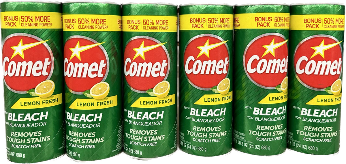Comet With Bleach ~ With 50% More Cleaning Power - 21 Oz Containers ~ (Lemom)