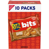 RITZ Bits Peanut Butter Sandwich Crackers, Lunch Snacks, 10 Snack Packs