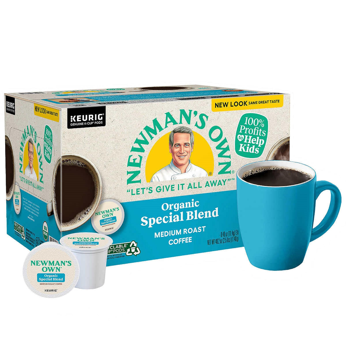 Newman's Own Organics, Special Blend, Single-Serve Keurig K-Cup Pods, Medium Roast, 120 Count (5 Boxes of 24 Pods)