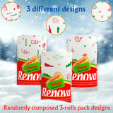 Renova Kitchen Paper Towel Jumbo Roll 2-ply 120 Sheets (Christmas, 3 Rolls)