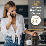 Rich Gano Reishi Mushroom Coffee - (3 Boxes of 30 Sachets) Black Coffee with Ganoderma Extract - All Natural Vegan Friendly Instant Coffee Packets