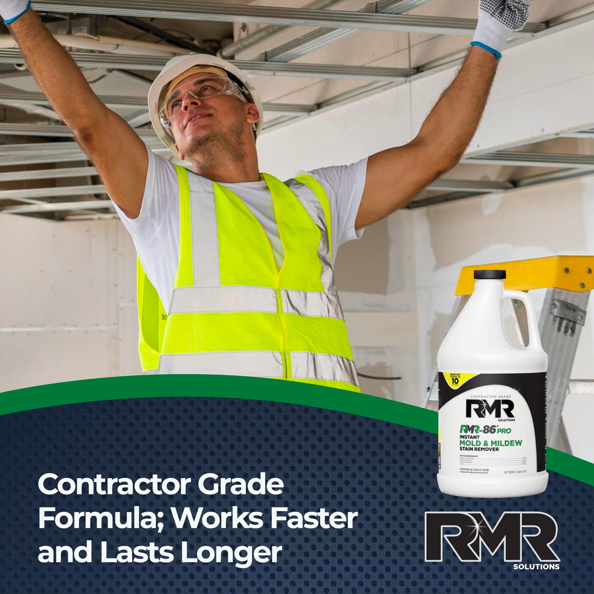 RMR-86 Pro Contractor Grade Mold Stain & Mildew Stain Remover Cleaning Solution, Professional Quality Formula, 1 Gallon