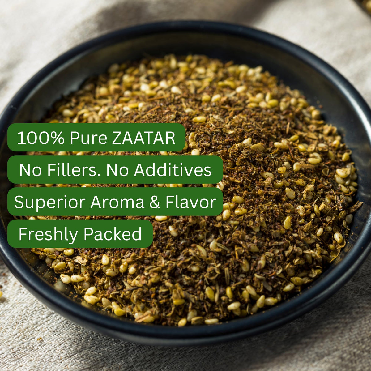 Green Zaatar Seasoning, 5,3oz, Real Za'atar,%100 Natural, Zaatar Spice from Middle Eastern Spices, Perfect for Mediterranean Seasoning Blends, AKA