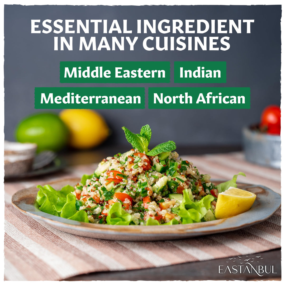 Eastanbul Dried Mint, 2.1oz, Dried Mint for Cooking, Peppermint Leaves, Perfect for Tea Loose Leaf, Peppermint Herb Seasoning,%100 Natural, Non-GMO