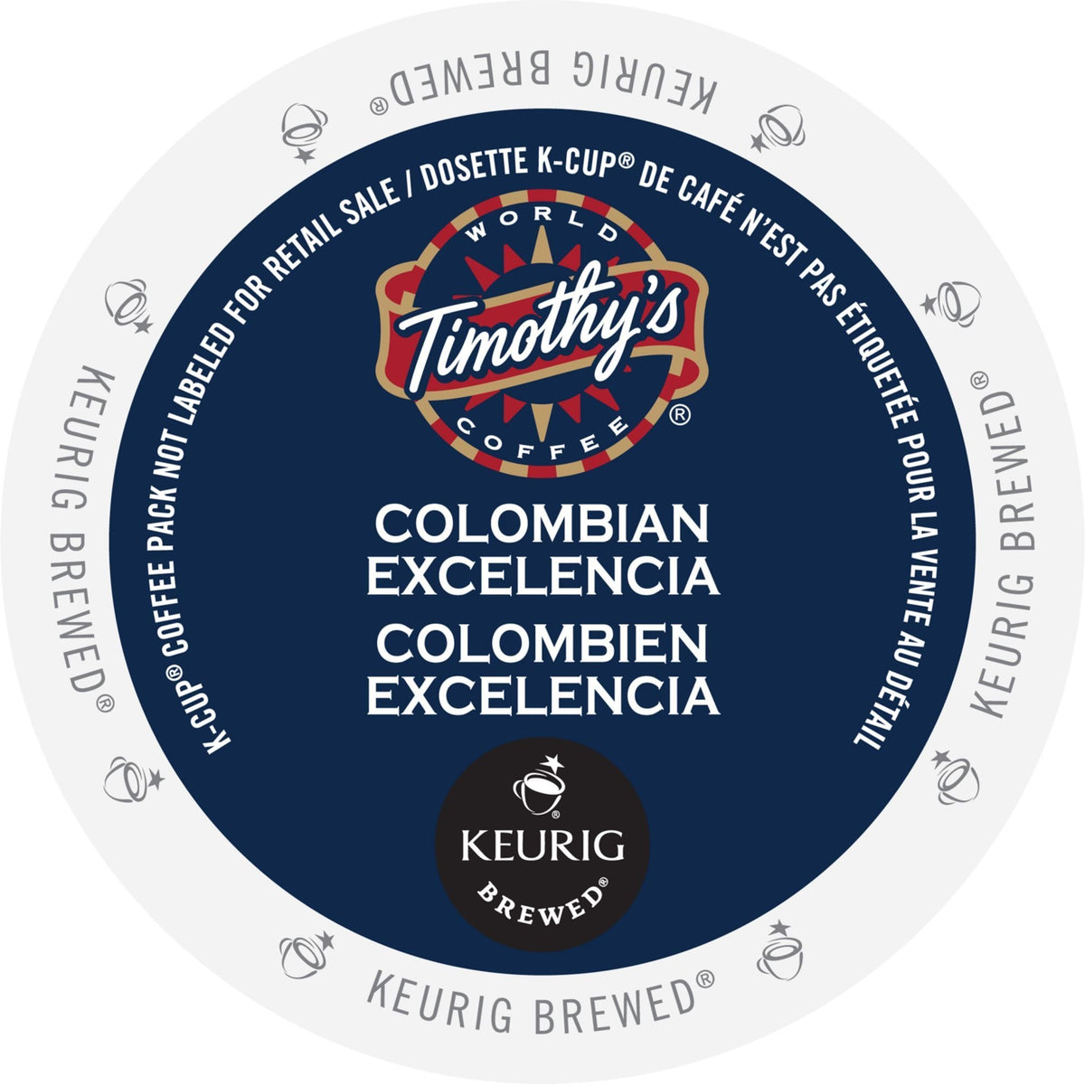 Timothy's World Coffee, Colombia Excelencia, K-Cup Portion Pack for Keurig K-Cup Brewers, 24-Count