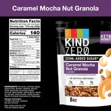 KIND Zero Added Sugar Granola, Caramel Mocha Nut, Gluten Free, Low Sugar, Keto Snacks, 5g Protein, 8oz, 5 Count